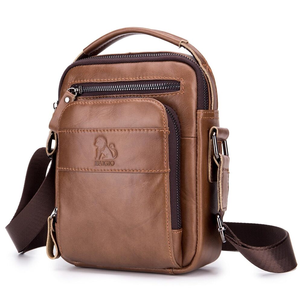 5244 Leather Small Messenger Bag Shoulder Bag for Ipad Crossbody Bag